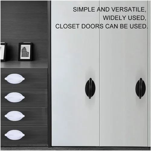 Vista 7 de WishLotus 2 manijas autoadhesivas para armario, moderno y minimalismo, tiradores de gabinete de fácil instalación, manija autoadhesiva para cajones