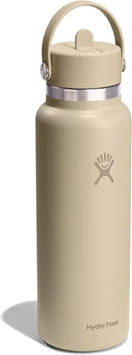 Vista 2 de Hydro Flask Botella de agua – Acero inoxidable aislado – Tapa flexible con popote de boca ancha, antiderrames, a prueba de fugas y recargable
