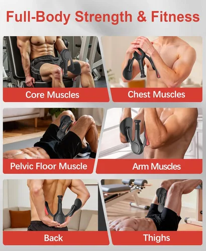 Vista 6 de Dispositivos de ejercicio para suelo pélvico, ejercitador muscular Kegel, 15-70 libras, ajustable para mujeres/hombres, ejercitador interno