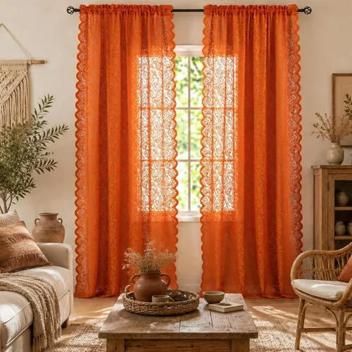 Vista 52 de ALIGOGO Cortinas de color verde menta para dormitorio - Cortinas de encaje traslúcidas de color aguamarina para niña de 63 pulgadas de largo