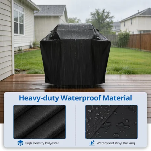 Vista 3 de SunPatio - Funda para parrilla de 50 pulgadas, cubierta de gas para barbacoa resistente al agua para exteriores, resistente a los rayos UV y a