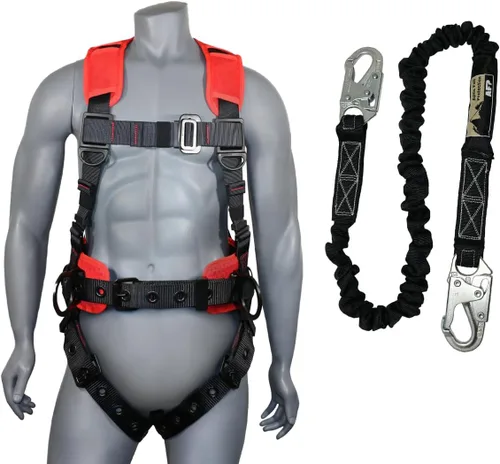 Vista 26 de Kit de arnés de protección contra caídas cómodo AFP Demon – Arnés de seguridad de cuerpo completo OSHA/ANSI PPE para trabajo de construcción