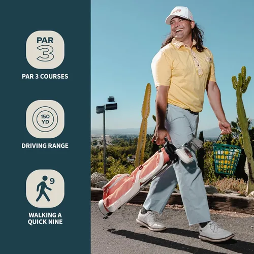 Vista 6 de Sunday Golf Loma Bag - Bolsa de golf ligera con correa y soporte - Bolsa de golf fácil de transportar - Bolsa de pie para el campo de prácticas, par