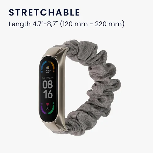 Vista 4 de kwmobile Correa de reloj compatible con Xiaomi Mi Smart Band 6 / Mi Band 6 / Band 5 – Correa de reloj de banda elástica negra