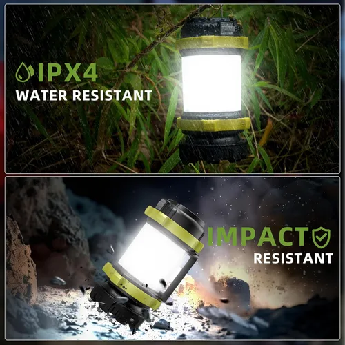 Vista 4 de Linterna de camping recargable, linterna LED AlpsWolf con capacidad de 4000, 6 modos, impermeable IPX4, linternas recargables portátiles para cortes