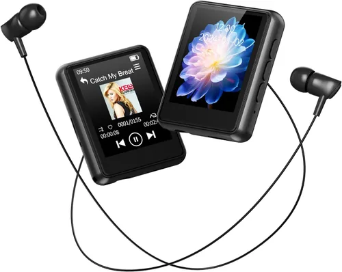 Reproductor MP3 de 64 GB con Bluetooth, pantalla táctil completa, reproductor MP3 de música portátil, altavoz HD integrado, radio FM, grabadora de