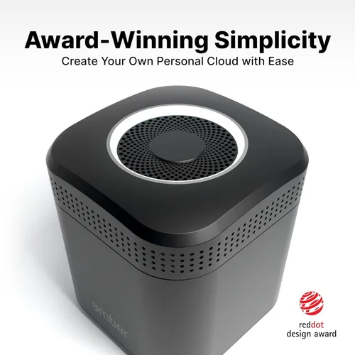 Vista 3 de Dispositivo de Almacenamiento en la Nube Personal AmberPRO + Router WiFi AC2600. Discos Duros Duales de 2 TB con RAID 1 o Opcional de 4 TB con RAID