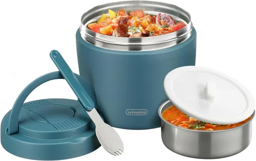 Vista 9 de wiwens Tarro térmico para alimentos calientes para adultos, 32 onzas, recipientes térmicos para sopa de almuerzo, boca ancha, aislamiento al vacío