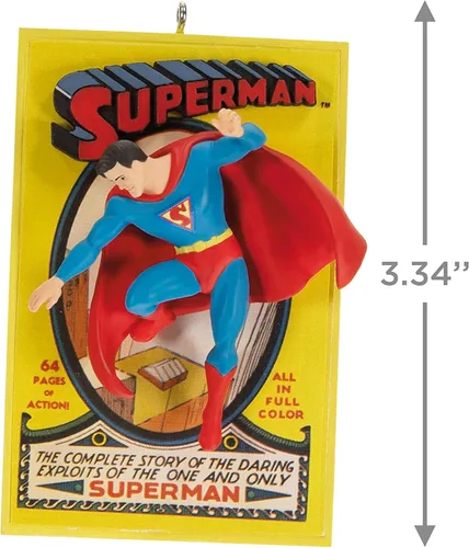 Vista 5 de Hallmark Keepsake Adorno de Navidad 2023, 85 aniversario de DC, adorno de Superman, regalos de superhéroes