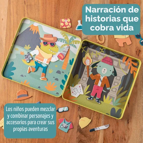 Vista 6 de Stephen Joseph, Caja de Vestir Magnética de Viaje, Conejito y Gato Pequeño, 40 piezas únicas