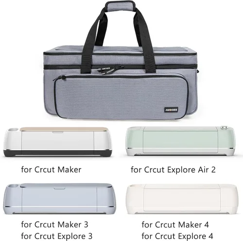 Vista 3 de AMOIGEE Estuche de transporte para Cricut Maker 3, Maker 4, Explore Air 2, Explore 3, Explore 4, bolsa de transporte de doble capa con cubierta
