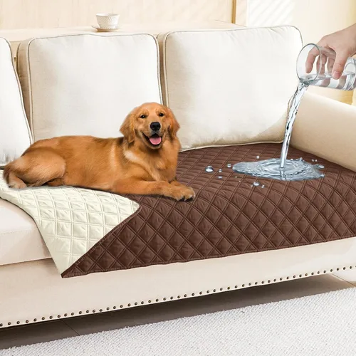 Vista 188 de Smiry Funda Impermeable para Cama de Perro Manta para Mascotas, Manta Suave y Lavable para Perros para Muebles Cama Sofá Sofá Reversible, a Cuadros