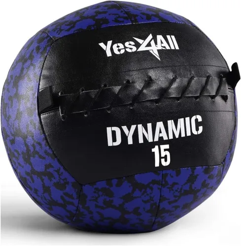 Vista 6 de Yes4All Bola de pared, bola de arena de hierro con peso de cuero suave para ejercicio multifuncional dinámico, 6 libras - 30 libras
