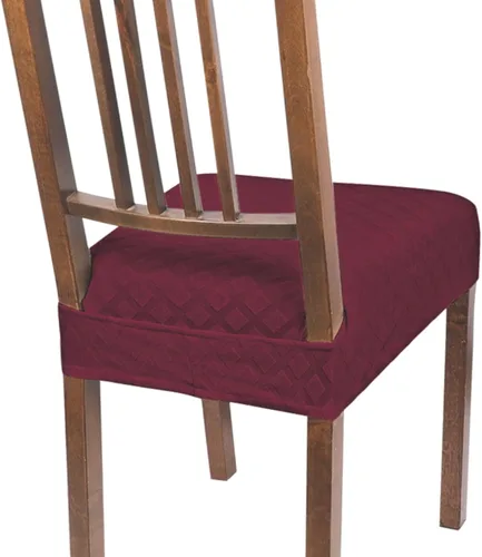 Vista 48 de SearchI Fundas de asiento para sillas de comedor elásticas, juego de 4, suaves, extraíbles, lavables, fundas protectoras de asiento para sillas