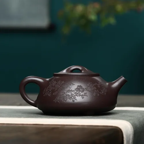 Vista 3 de Zisha - Juego de tetera, arcilla china Yixing hecha a mano con infusión de té de 9.5 onzas / 280 cc con 2 tazas de té, juego de té Kungfu obra