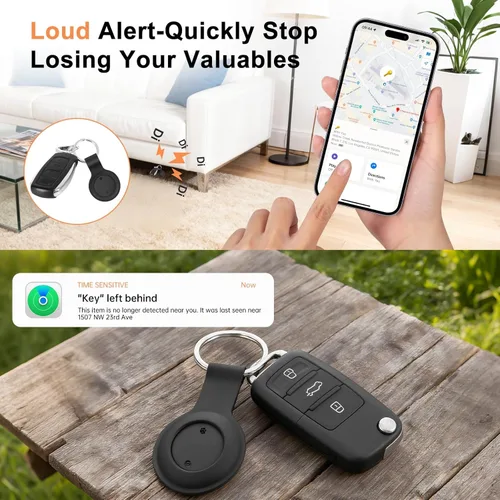 Vista 3 de Paquete de 1 etiqueta Air Tracker, funciona con Apple Find My (solo iOS), rastreador Bluetooth, buscador de teclas, localizador de artículos
