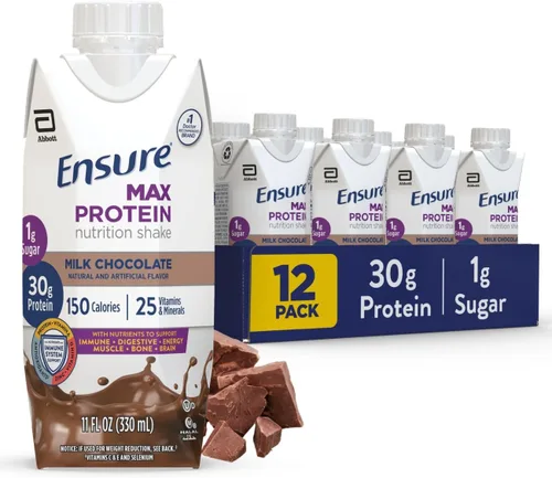 Vista 9 de Ensure Max Protein Nutrition Batido, con 0.03 onzas de proteína, 0.03 onzas de azúcar, batido alto en proteínas, pastel de queso de cereza, 11 onzas