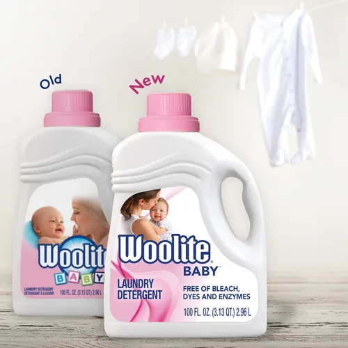 Vista 3 de Woolite Detergente para ropa de bebé, 66 cargas, líquido hipoalergénico, HE y estándar, lavado a mano, el embalaje puede variar, 100 onzas