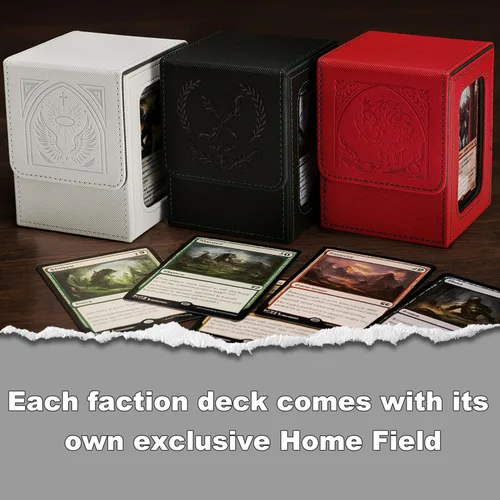 Vista 4 de Venssu MTG - Caja de cubierta para pantalla Commander, caja de cartas para 100 tarjetas de doble funda, TCG con 2 divisores y 1 cargador superior
