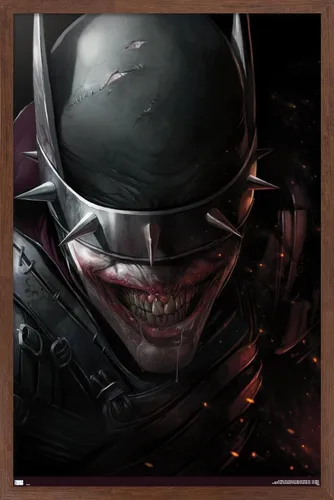 Vista 10 de Trends International DC Comics The Batman Who Laughs - Póster de pared de cara, 14.725 x 22.375 pulgadas, versión enmarcada de madera de granero