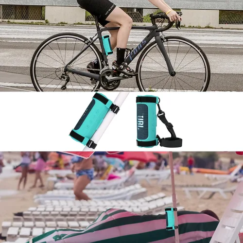 Vista 6 de TXEsign Funda de silicona compatible con altavoces JBL Flip 6, funda protectora JBL Flip 6 Funda para altavoz de viaje con correa para el hombro