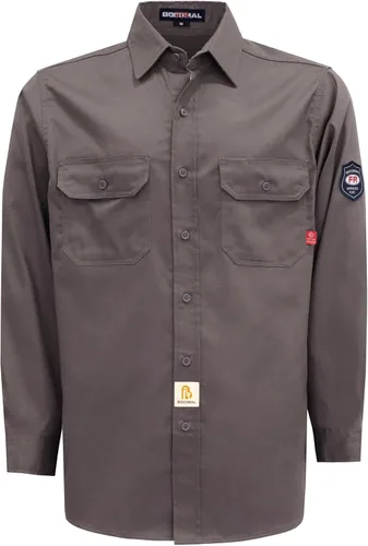 Vista 9 de BOCOMAL Camisas FR Resistente a la llama 100% C NFPA2112 7.5oz Camisa de soldadura resistente al fuego para hombres
