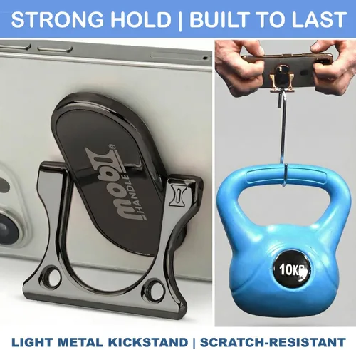 Vista 5 de Soporte de anillo para teléfono con mango de 3 dedos, cómodo y delgado, de metal duradero, ideal para soportes magnéticos de auto 4 en 1