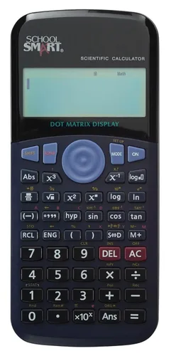 Vista 4 de School Smart CS-209 Calculadora científica de dígitos con pantalla digital extragrande, negro