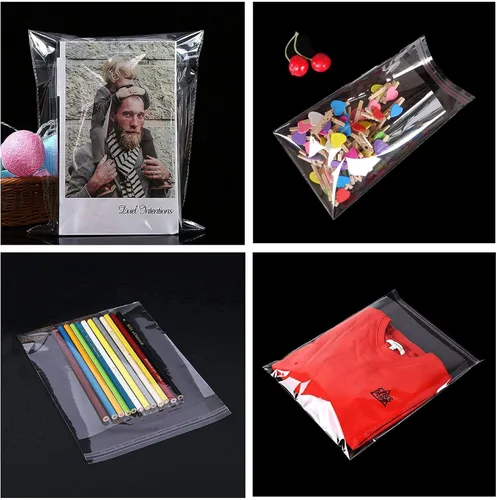 Vista 7 de Bolsas autoadhesivas de celofán de 10 x 13 pulgadas, 200 unidades de plástico transparente resellable para impresiones de camisas, revistas