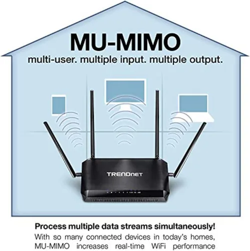 Vista 4 de TRENDnet AC2600 MU-MIMO, enrutador Gigabit inalámbrico con StreamBoost y antenas de formación de haces ideal para transmisión extrema 4K