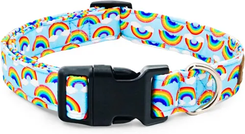 Vista 16 de Tunkoo Pink Daisy - Collar para perro, lindo collar ajustable de algodón de alta calidad, hebilla de plástico duradero para niños pequeños, medianos