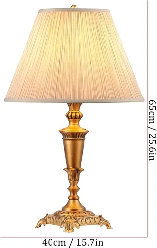 Vista 2 de Desk Lamp Desk Light Chinese Style Copper Table Lamp Bedroom Bedside Lamp Modern Living Room Decoration Retro Table Lamps Office Study Decor Desk
