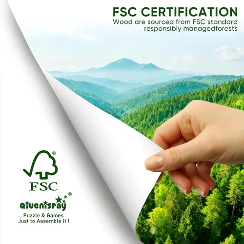 Vista 9 de Qiuenisray Rompecabezas de madera para adultos, rompecabezas de pulpo oceánico de 200 piezas, rompecabezas de madera fresca, decoración de pared