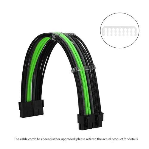 Vista 9 de FormulaMod Kit de cable de alimentación de extensión de manga 18AWG ATX 24P+ Poliestireno expandido 8-P+PCI-E8-P con peines para PSU a placa