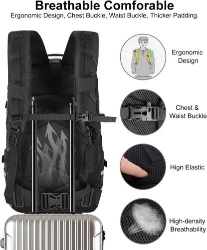 Vista 4 de Mochila para casco para motocicleta, ciclismo, soporte impermeable de gran capacidad, bolsa de almacenamiento para casco, mochila de senderismo