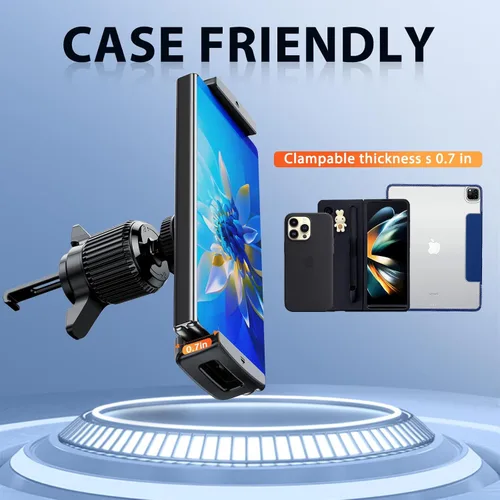 Vista 5 de Soporte de teléfono de coche para Samsung Galaxy Z Fold 7 6 5 4 3 accesorios – Soporte de tableta para ventilación de aire de coche manos libres