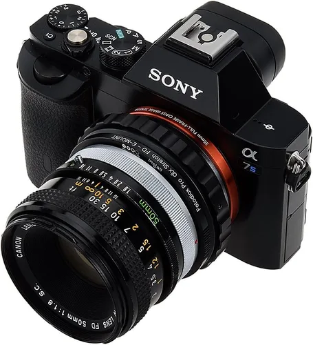 Vista 8 de Fotodiox Adaptador de montaje de lente extensible DLX compatible con lentes Canon FD y FL a cámaras Sony E-Mount