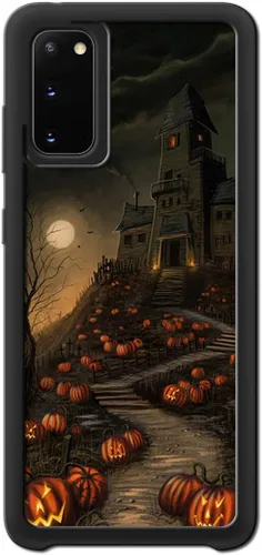 Funda para Samsung Galaxy S20 5G - Funda de teléfono con patrón de casa embrujada de Halloween - Funda de TPU con protección de absorción de impactos