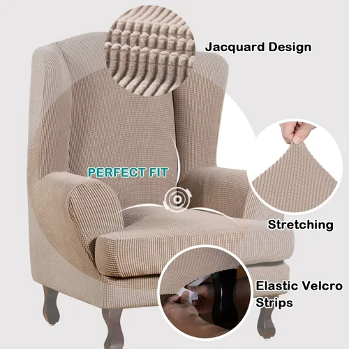 Vista 340 de Turquoize Fundas para sofá lavables de 2 piezas, fundas para sofá de 3 cojines, fundas elásticas para sofá con parte inferior elástica, tela