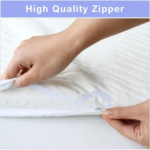 Vista 2 de Cubrecolchón para cuna de bebé, 18 x 29 x 1 pulgada, almohadilla de repuesto impermeable con funda de colchón extraíble y lavable