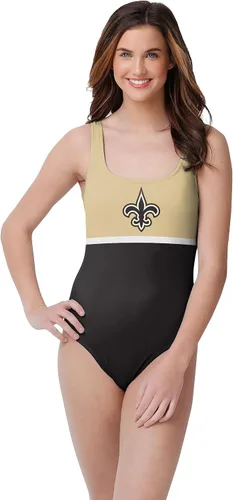 Vista 5 de FOCO Traje de baño de una pieza con logotipo del equipo de la NFL para mujer