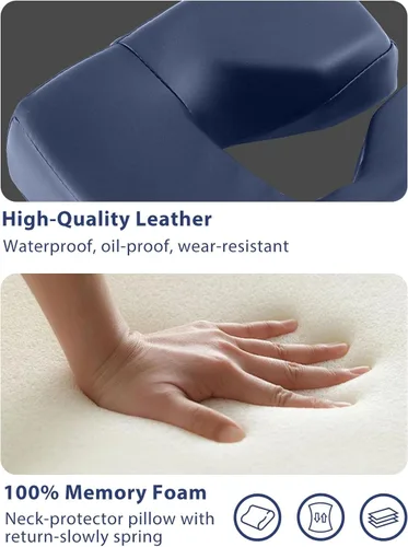 Vista 6 de EBANKU Kit de masaje para la parte superior del colchón, cojín ajustable para reposacabezas y almohada boca abajo con reposabrazos de mesa de masaje