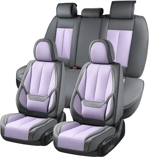 Vista 43 de Coverado Fundas de asiento de automóvil, fundas de asiento delantero, funda de asiento de automóvil beige, protector de asiento de automóvil