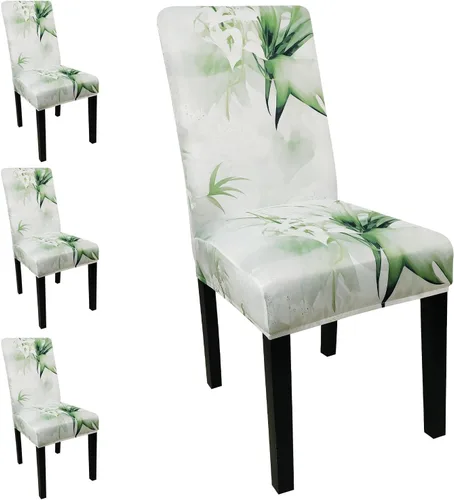 Vista 47 de Fundas para sillas de comedor, juego de 2 fundas, con patrón elástico Parsons, de elastano, extraíbles y lavables, protector para sillas de cocina