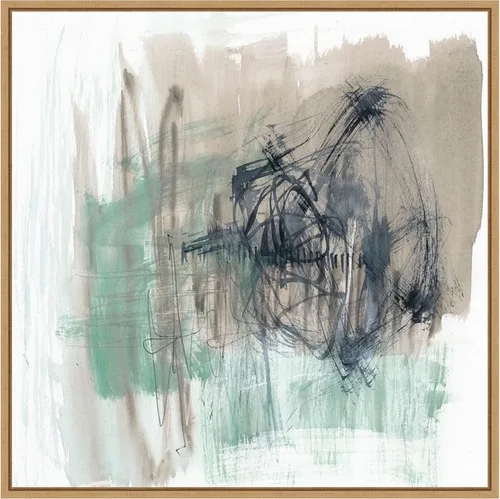 Vista 16 de Amanti Art Framed Canvas Wall Art 16x16 Scribble Scrabble I by Jennifer Goldberger, Framed Wall Art Canvas, Abstract Artwork, Traditional Decor