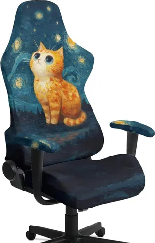 Vista 20 de Suobstales Aztec Leopard American Tribal Pattern Gaming Chair Cover Stretch Slipcover with Armrest Covers, Washable Elastic Protector Universal