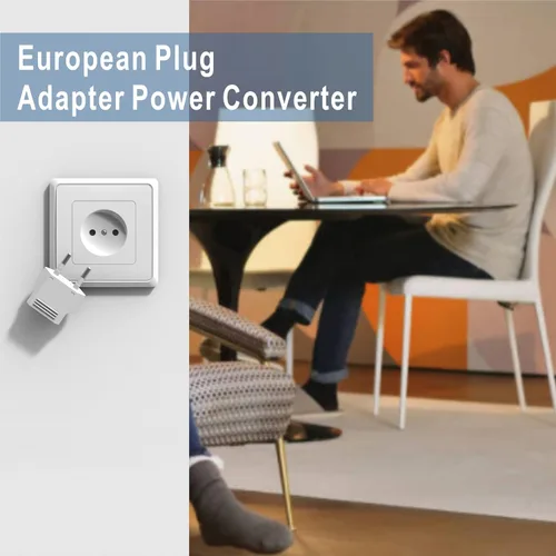 Vista 3 de Adaptador de enchufe de EE. UU. a Europa, adaptadores para enchufes europeos, convertidor de enchufe eléctrico de 220 V a 110 V para viajes
