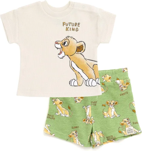 Disney Mickey Mouse Rey León Donald Duck Simba Plutón - Conjunto de camiseta y pantalones cortos de punto gofre para recién nacidos hasta niños