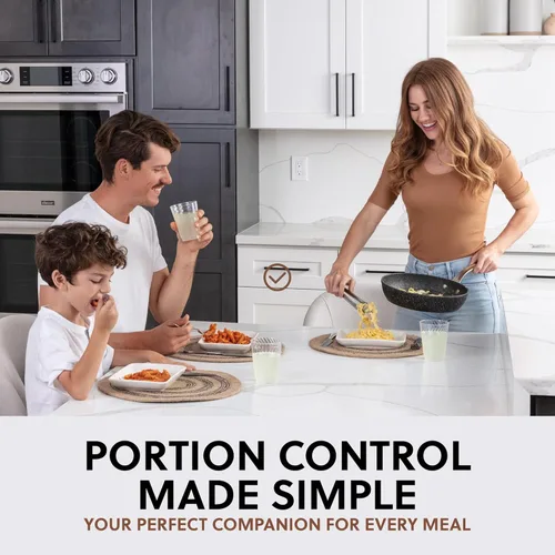 Vista 3 de Juego de platos de aperitivo de 8 pulgadas con tazas de inmersión para servir, postres, ensaladas, resistentes a las astillas, platos de cena