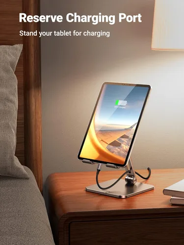 Vista 5 de Soporte para Tablet UGREEN Compatible con iPad Soporte de Escritorio Ajustable Base de Aluminio Más Gruesa Compatible con iPad Pro Air Mini 13 12.9
